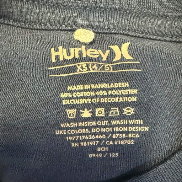 Hurley Kids Multicolor Spiral Navy T-Shirt - Picture 3 of 3